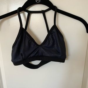 Ilogear chloe blue snakeskin strappy sports bra